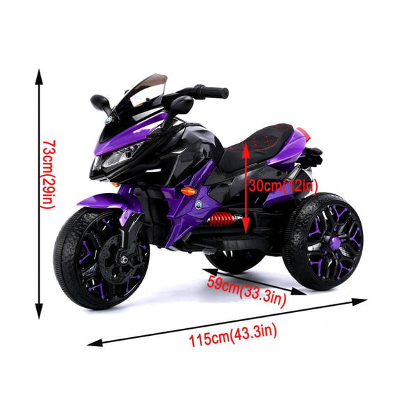 English Elm Kids 12v Battery Powered Ride on Motorbike with Led Wheels Bluetooth and Training W1760P252041