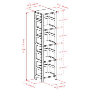 Winsome Wood Capri 5-piece Storage Shelf With 4 Foldable Baskets - Stylish Espresso & Beige Organizer For Any Room Espresso Solid Wood 92841-winsome-wood
