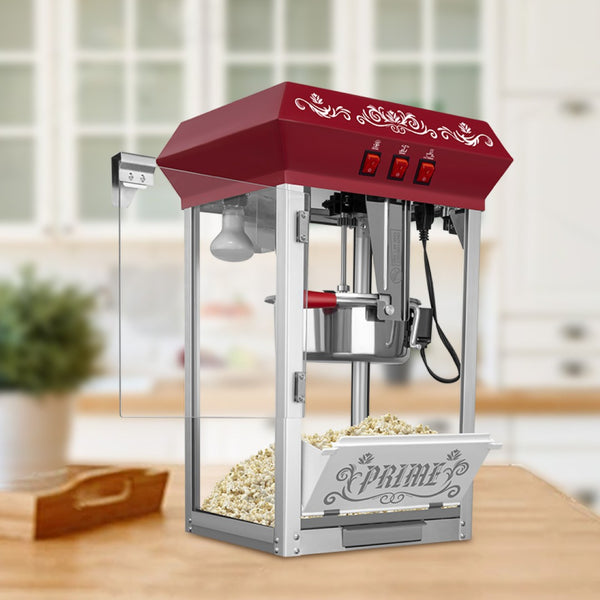 English Elm Commercial Popcorn Popper 12 Oz Kettle Stainless Steel Tempered Glass Warming Deck 800w W2841P265055