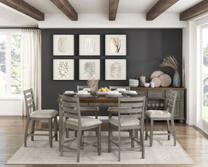 English Elm Traditional Counter Height Dining Table Acacia Veneer 4 Drawer Arts Crafts Kitchen Cherry,Gray B011P482238