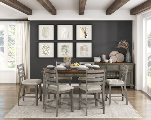 English Elm Traditional Counter Height Dining Table Acacia Veneer 4 Drawer Arts Crafts Kitchen Cherry,Gray B011P482238