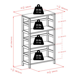 Winsome Wood Capri 7-piece Storage Shelf With 6 Foldable Baskets - Stylish Organization For Any Room! Espresso Solid Wood 92851-winsome-wood