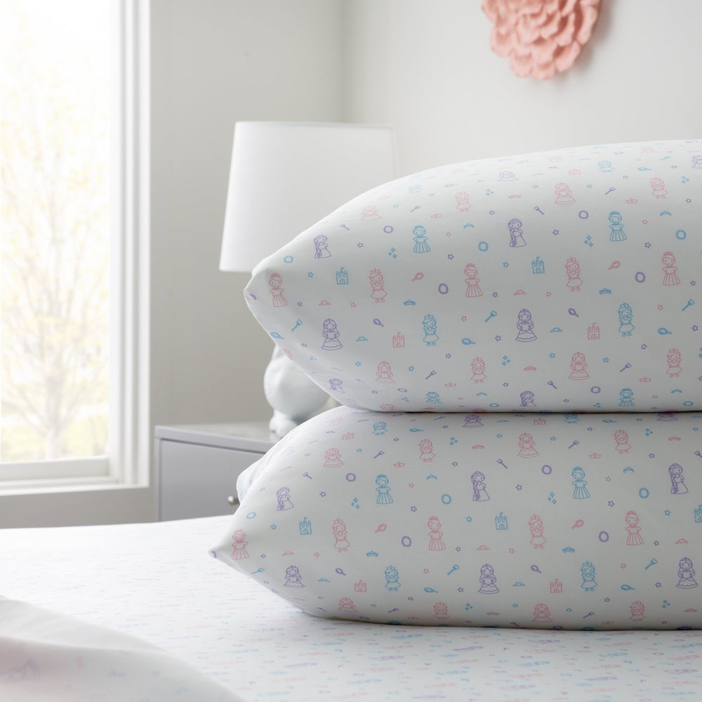 English Elm Linenspa Super Soft Microfiber Sheet Set Full with Princess Pattern—Durable, Wrinkle & Fade Resistant Cozy Bedding Pink B350P394838