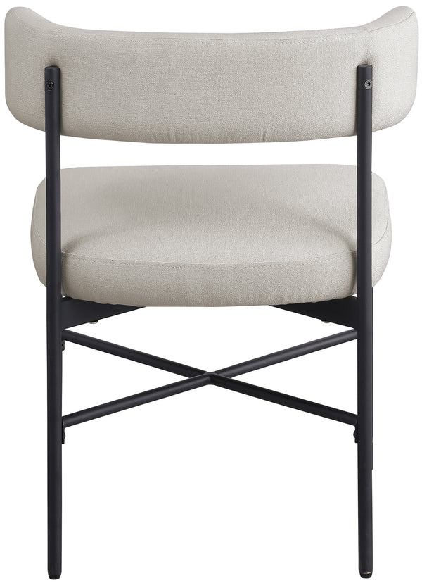 Rivage Beige Durable Linen Textured Fabric Dining Chair 928Beige-C Meridian Furniture