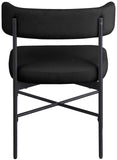 Rivage Black Durable Linen Textured Fabric Dining Chair 928Black-C Meridian Furniture