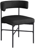 Rivage Black Durable Linen Textured Fabric Dining Chair 928Black-C Meridian Furniture