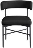 Rivage Black Durable Linen Textured Fabric Dining Chair 928Black-C Meridian Furniture