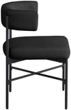 Rivage Black Durable Linen Textured Fabric Dining Chair 928Black-C Meridian Furniture