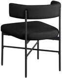 Rivage Black Durable Linen Textured Fabric Dining Chair 928Black-C Meridian Furniture