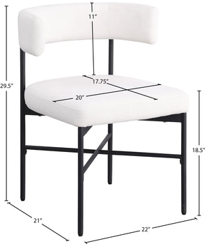 Rivage Cream Durable Linen Textured Fabric Dining Chair 928Cream-C Meridian Furniture