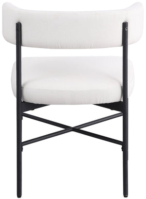 Rivage Cream Durable Linen Textured Fabric Dining Chair 928Cream-C Meridian Furniture