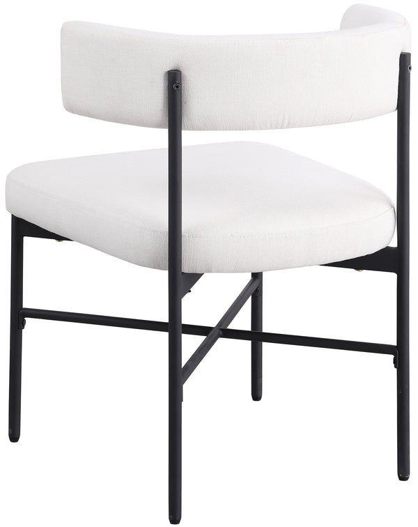 Rivage Cream Durable Linen Textured Fabric Dining Chair 928Cream-C Meridian Furniture