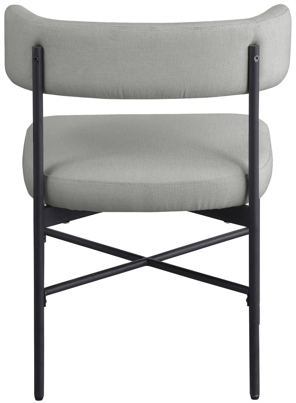 Rivage Light Grey Durable Linen Textured Fabric Dining Chair 928Grey-C Meridian Furniture