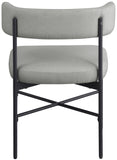 Rivage Light Grey Durable Linen Textured Fabric Dining Chair 928Grey-C Meridian Furniture