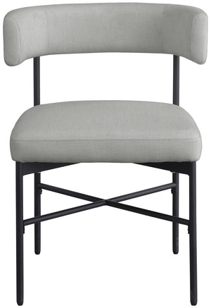 Rivage Light Grey Durable Linen Textured Fabric Dining Chair 928Grey-C Meridian Furniture