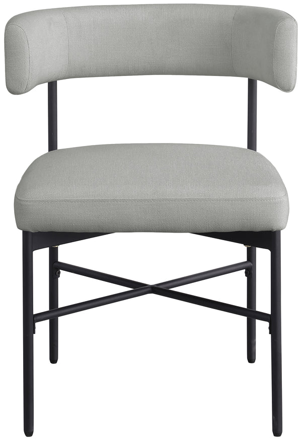 Rivage Light Grey Durable Linen Textured Fabric Dining Chair 928Grey-C Meridian Furniture