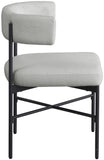 Rivage Light Grey Durable Linen Textured Fabric Dining Chair 928Grey-C Meridian Furniture