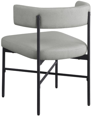 Rivage Light Grey Durable Linen Textured Fabric Dining Chair 928Grey-C Meridian Furniture