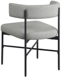 Rivage Light Grey Durable Linen Textured Fabric Dining Chair 928Grey-C Meridian Furniture