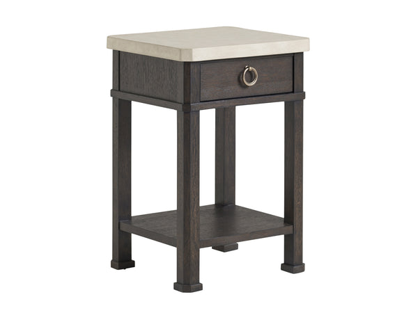 Lexington Barclay Butera Escondido Night Table - Stylish Cast Concrete Design With Drawer & Shelf For Elegant Living Spaces Surfwood  928-622