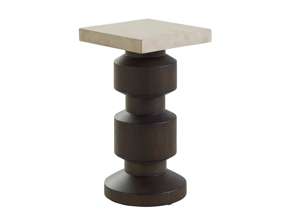 Lexington Barclay Butera Calamigos Accent Table - Elegant Cast Concrete Design With Contemporary Espresso Base For Stylish Spaces Surfwood  928-951