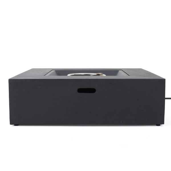 English Elm 50000 Btu Square Mgo Concrete Propane Fire Table for Outdoor Patio Entertaining 59241.00-50K_59243.00