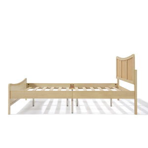 English Elm Curved Rattan King Bed Solid Wood Frame Antique White Bohemian Bedroom Design N758P390779N