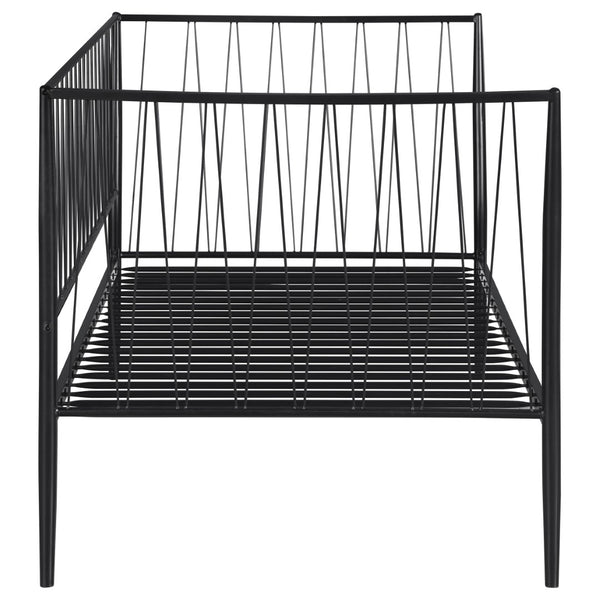 English Elm Vertigo Powder-coated Metal Twin Daybed with Slatted Backrest for Modern Spaces B062S01656