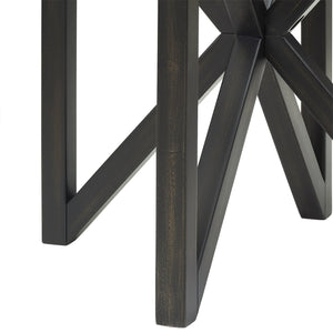 English Elm Modern Round Glass Coffee Table With Solid Wood Base - Stylish Minimalist Design For Every Space W487P317844