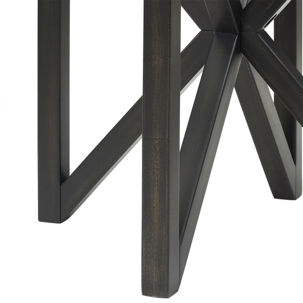 English Elm Modern Round Glass Coffee Table With Solid Wood Base - Stylish Minimalist Design For Every Space W487P317844