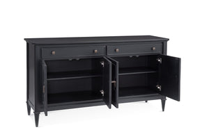 Basset Mirror Hudson Server - Elegant Black Sideboard With Geometric Details, Ample Storage & Soft Close Features Black Wood 9290-dr-576