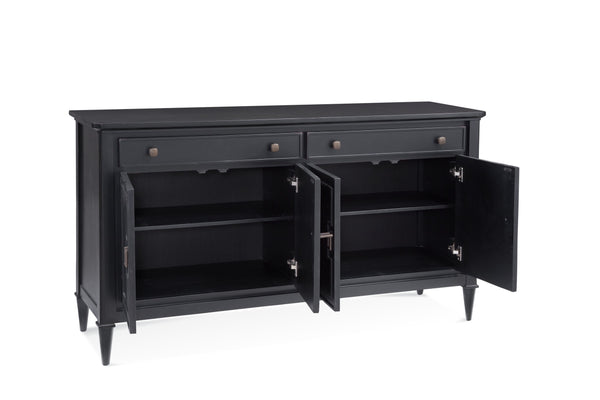 Basset Mirror Hudson Server - Elegant Black Sideboard With Geometric Details, Ample Storage & Soft Close Features Black Wood 9290-dr-576