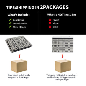 English Elm 24'' Floating Wall-Mounted Bathroom Vanity With Ceramic Sink, Soft-Close Doors & Modern Design P3 W999S00171-GIGA