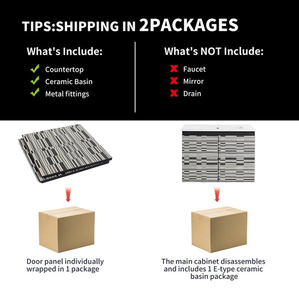 English Elm 24'' Floating Wall-Mounted Bathroom Vanity With Ceramic Sink, Soft-Close Doors & Modern Design P3 W999S00171-GIGA