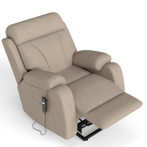 English Elm Power Lift Recliner Chair Velvet Upholstered Senior Assist Motorized Living Room Seat W1028S00061