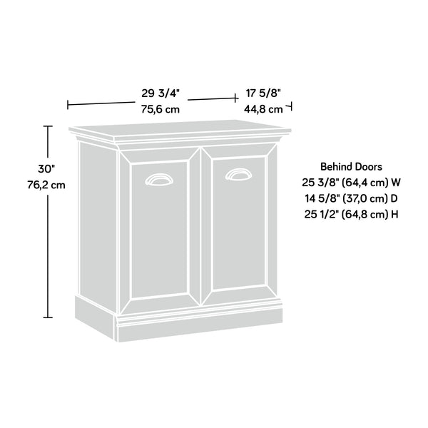 English Elm Utility Stand Brown Finish with Adjustable Shelf, Engineered Wood, Cord Management, Slim 34.4" L B356P367983
