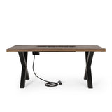 Christopher Knight Home® - Noble House - - Brody Dining Fire Table Top 40,000Btu Tank Outside