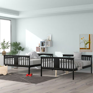 English Elm Full Over Bunk Bed Solid Pine Frame White Finish Converts to Two Beds LT000203AAP-2