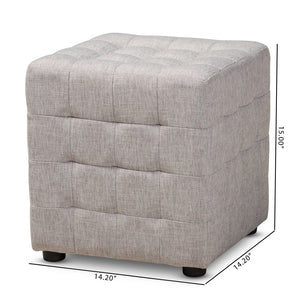 Baxton Studio Baxton Studio Elladio Modern Upholstered Tufted Ottoman Set of 2 - Stylish, Versatile Seating Solution BBT5127-Greyish Beige-Otto