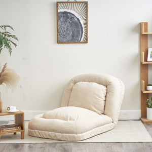 English Elm Triple Fold Down Sofa Bed Beige Metal - Compressed Pack, Thick Cushions, Adjustable Back, Versatile Use W244P186309