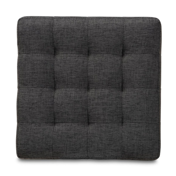 Baxton Studio Baxton Studio Modern Tufted Cube Ottoman Set of 2 - Dark Grey Fabric, Versatile and Stylish Design BBT5127-Dark Grey-Otto