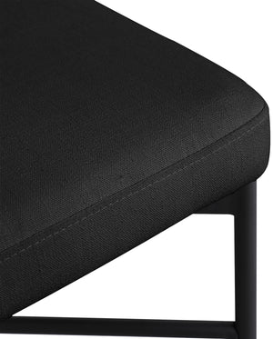 Rivage Black Durable Linen Textured Fabric Stool 929Black-C Meridian Furniture