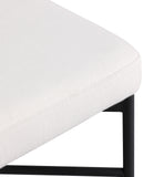 Rivage Cream Durable Linen Textured Fabric Stool 929Cream-C Meridian Furniture