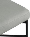 Rivage Light Grey Durable Linen Textured Fabric Stool 929Grey-C Meridian Furniture