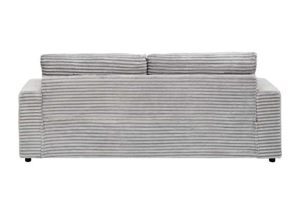 English Elm 79.3 Corduroy Sofa with 4 Toss Pillows – Luxurious Plush Fabric, Sturdy Frame, Spacious 3-Seater Comfort Gray W1658S00041