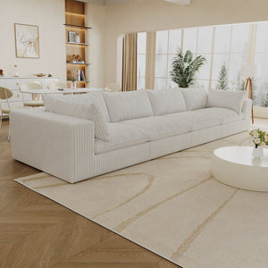 English Elm 157.6"Cloud 157.6" Cloud Sofa – Luxurious Modular Corduroy Couch With Removable Cushions & Customizable Layout Options W2824S00096