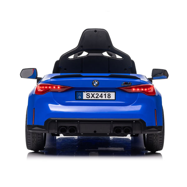 English Elm Bmw M4 Licensed Kids Ride on Car with Parental Remote Dual Motors and Led Lights Blue W1578P214204