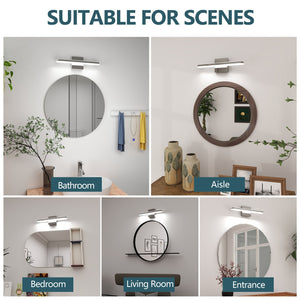 English Elm LED Modern Chrome Vanity Light Bar 16" Dimmable Waterproof LED Sconce Over Mirror 6000K Vibe W2312P374946