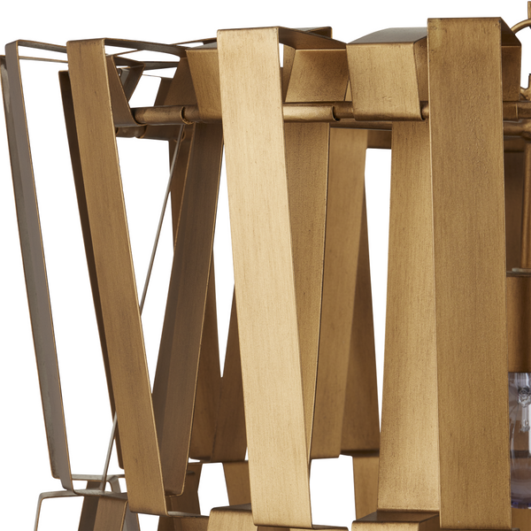 Chaconne Brass Chandelier - Elegant Modern Lighting Fixture with Handcrafted Wrought Iron Design