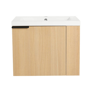English Elm 24" Bathroom Vanity Sink Combo - Modern Oak Cabinet Set With Ample Storage & Soft-Close Doors W1972P204941